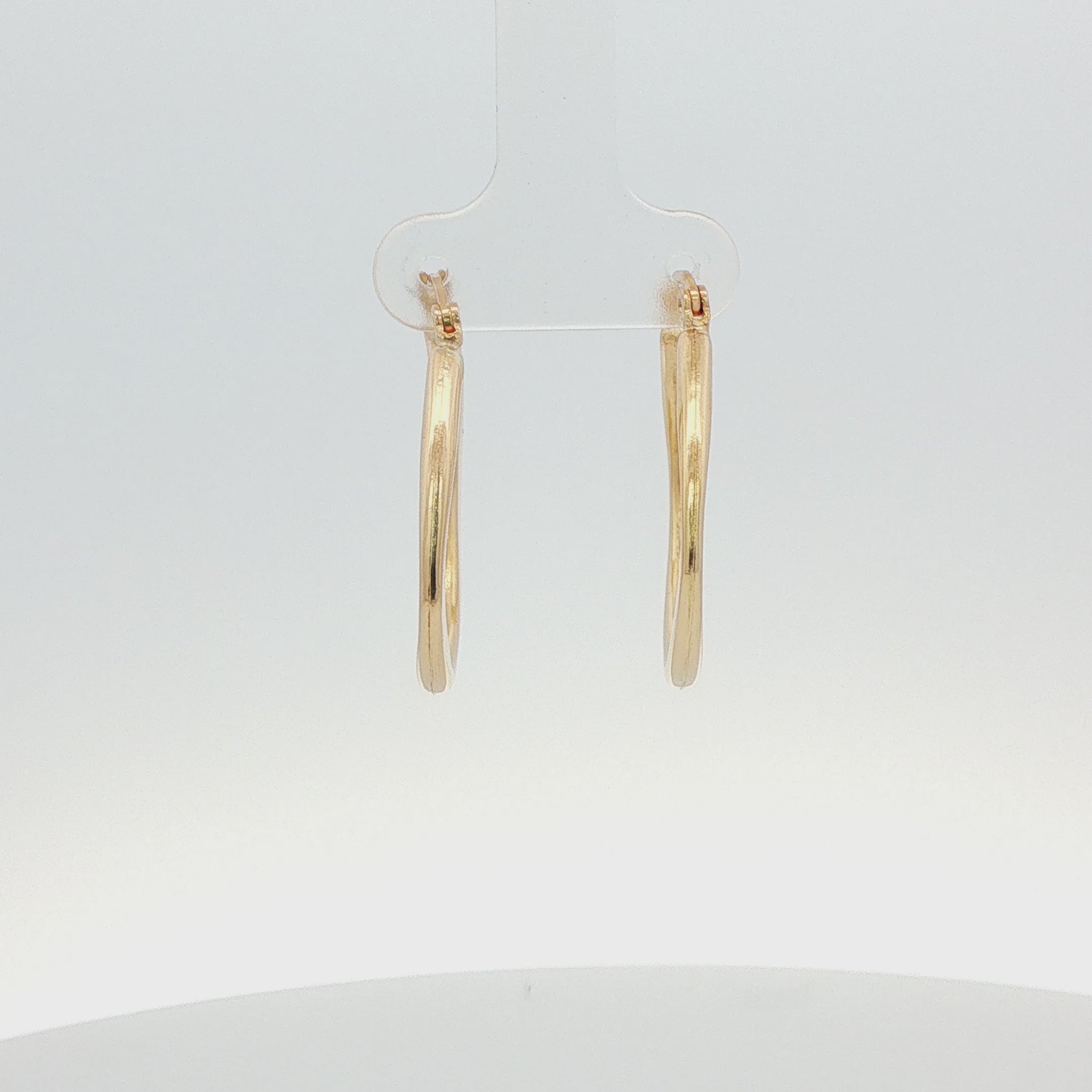 14K YG POLISHED FANCY SHAPE HOOP
