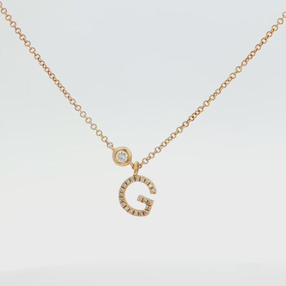 14K YG STATION DIA G INITIAL APPX .10 CTTW