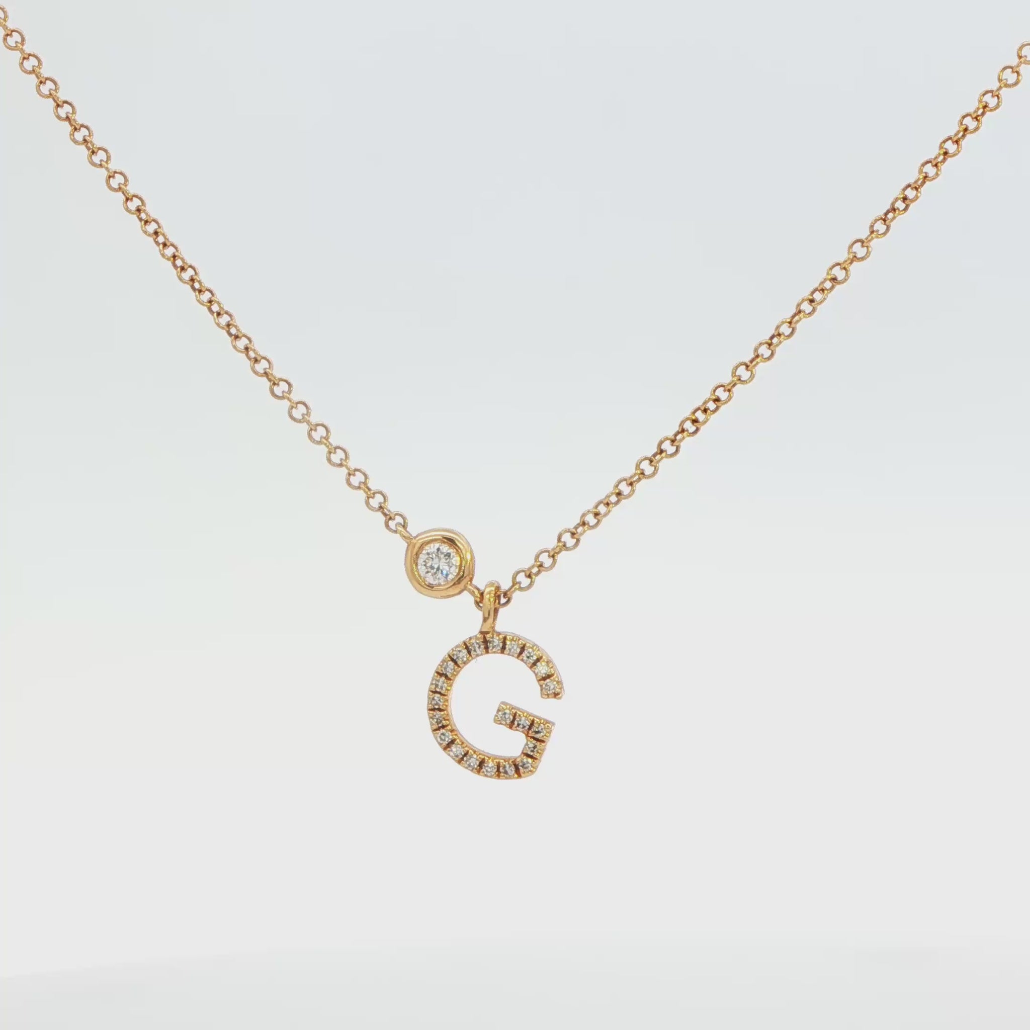 14K YG STATION DIA G INITIAL APPX .10 CTTW