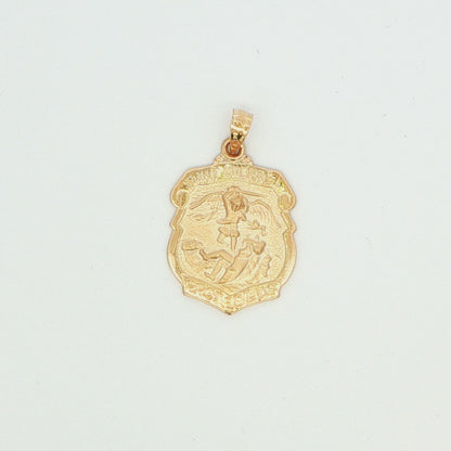 14K Yellow Gold St. Michael Shield Pendant