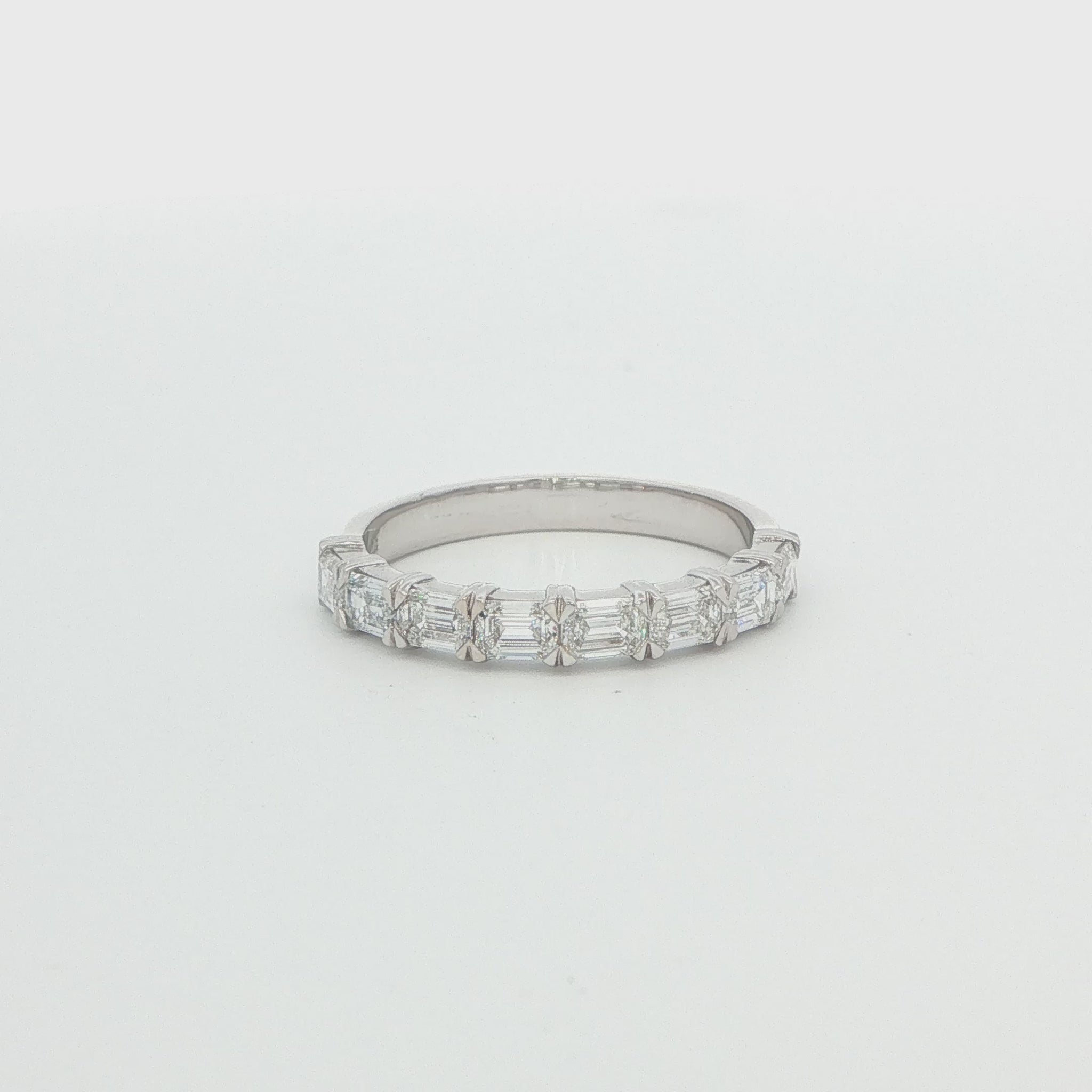 Emerald-Cut Lab Diamond Wedding Band