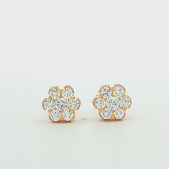 Lab-Grown Diamond Flower Stud Earrings