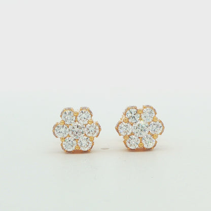 Lab-Grown Diamond Flower Stud Earrings