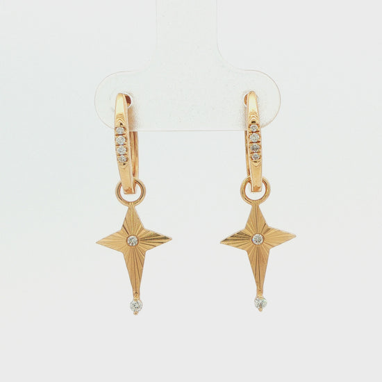 1/10 CT TW. Diamond Star Drop Earrings