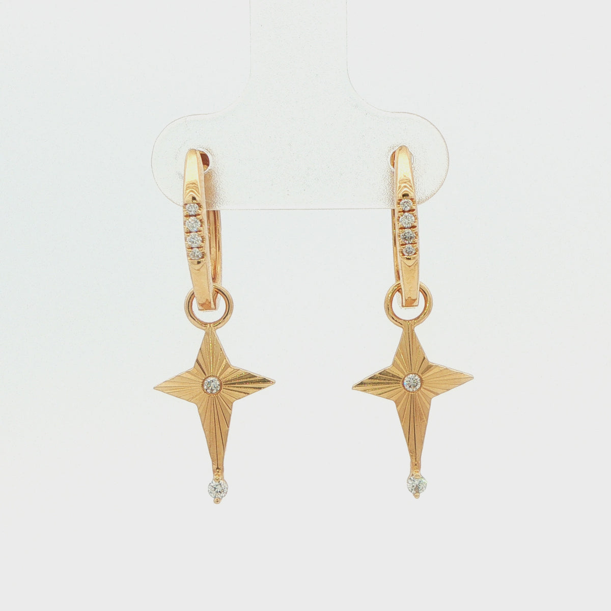 1/10 CT TW. Diamond Star Drop Earrings