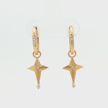 1/10 CT TW. Diamond Star Drop Earrings