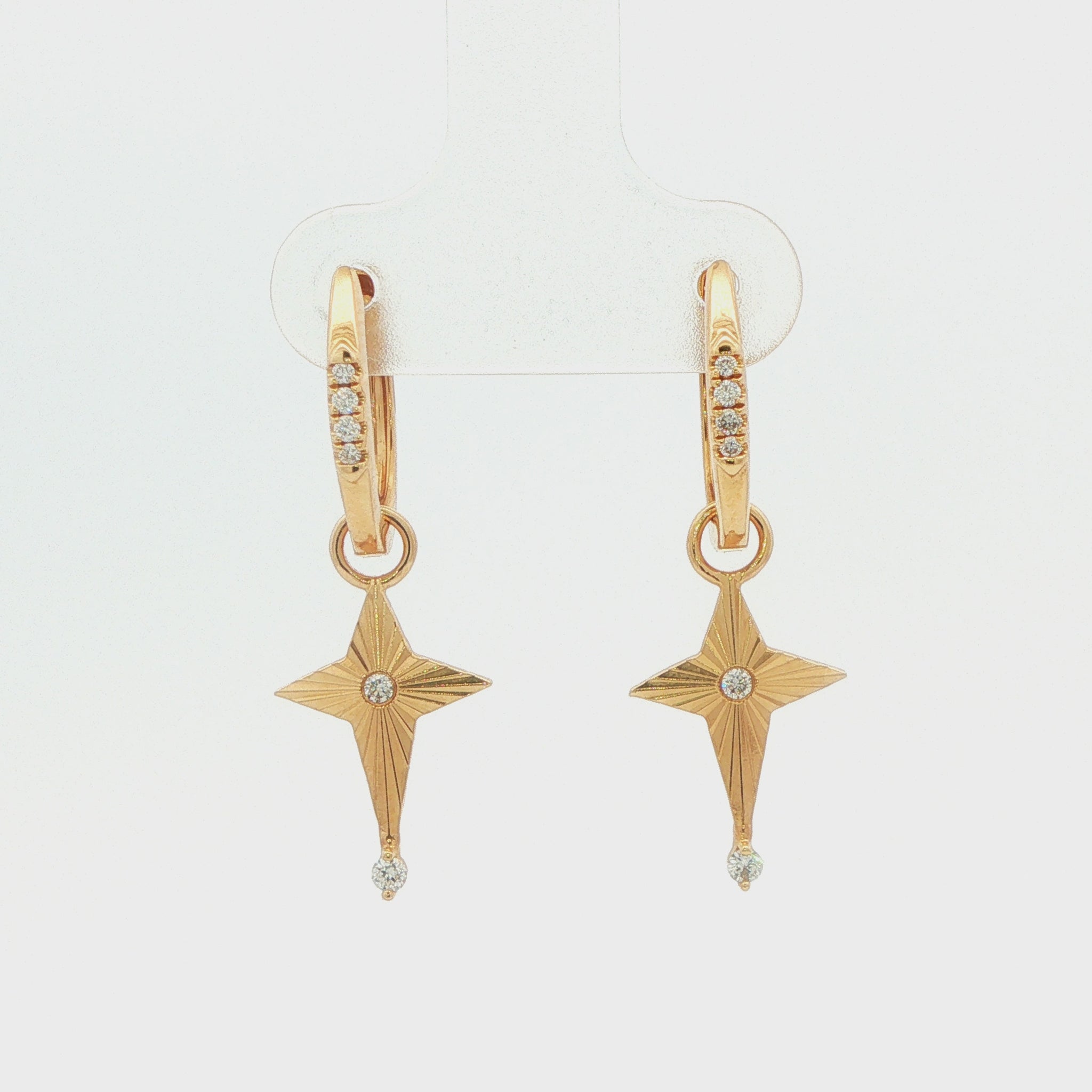 1/10 CT TW. Diamond Star Drop Earrings