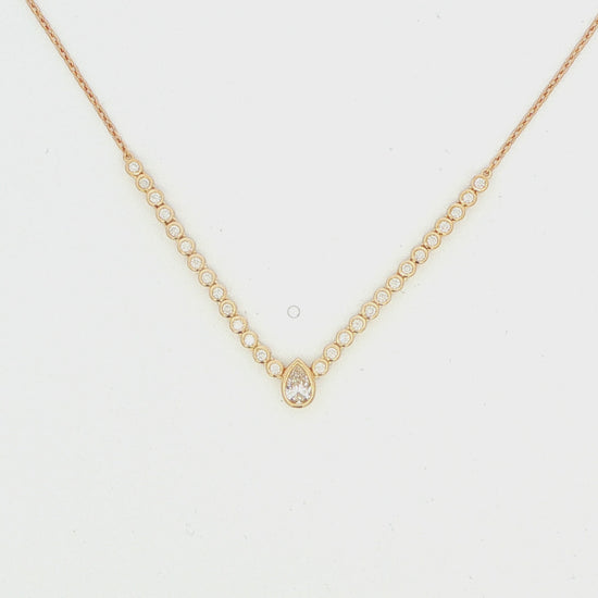 0.50 CTW Pear Diamond Bezel Necklace