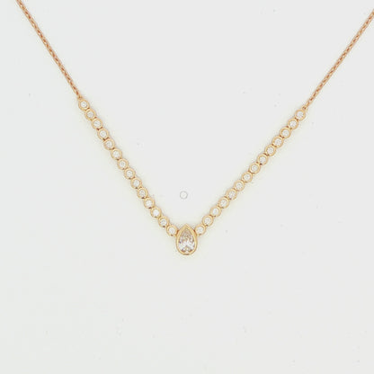 0.50 CTW Pear Diamond Bezel Necklace
