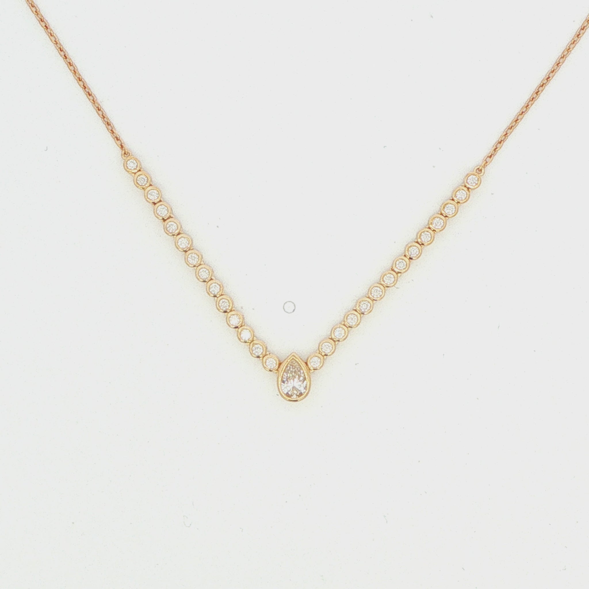 0.50 CTW Pear Diamond Bezel Necklace