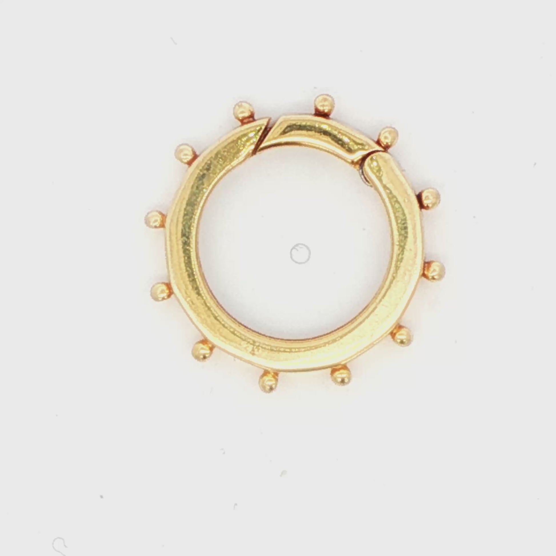 14K YG LG ROUND PUSH LOCK AT 3.39G