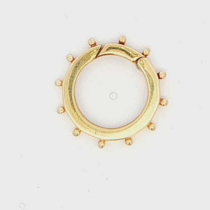 14K YG LG ROUND PUSH LOCK AT 3.39G