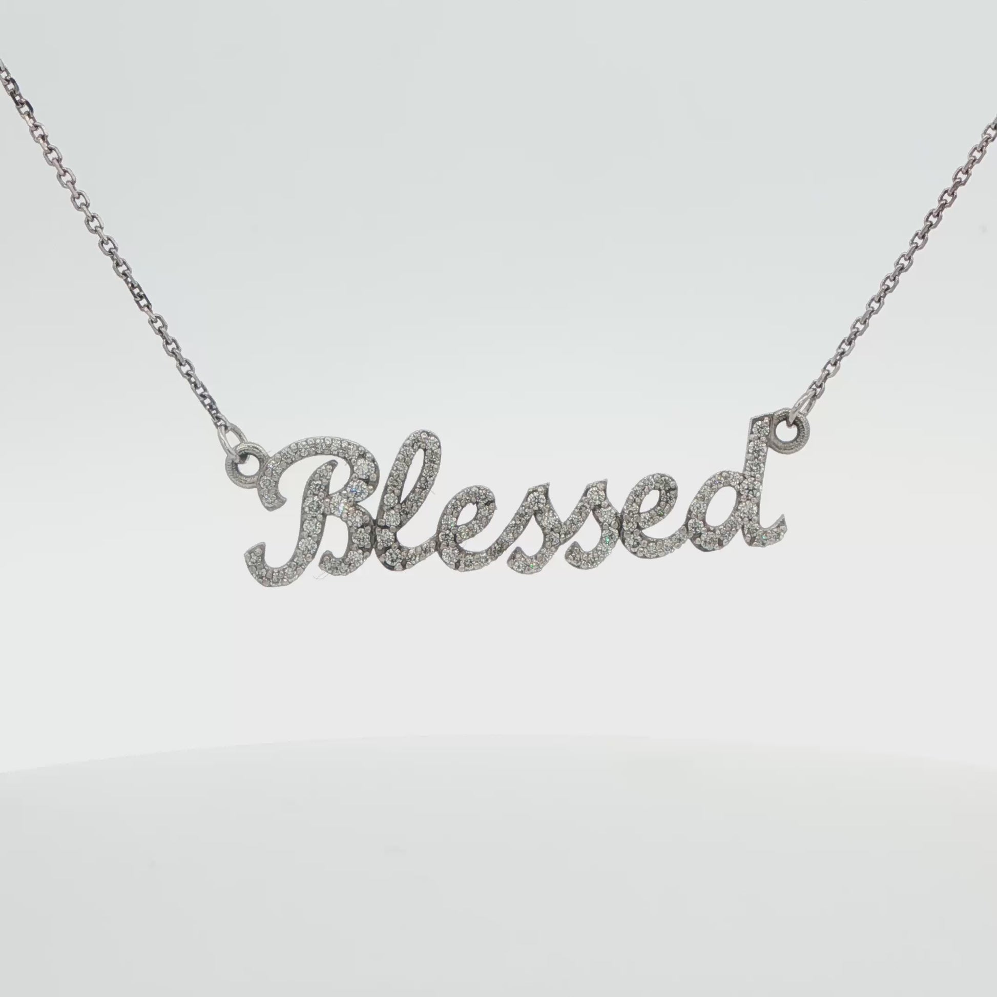 Blessed Diamond Nameplate Necklace