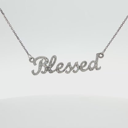 Blessed Diamond Nameplate Necklace