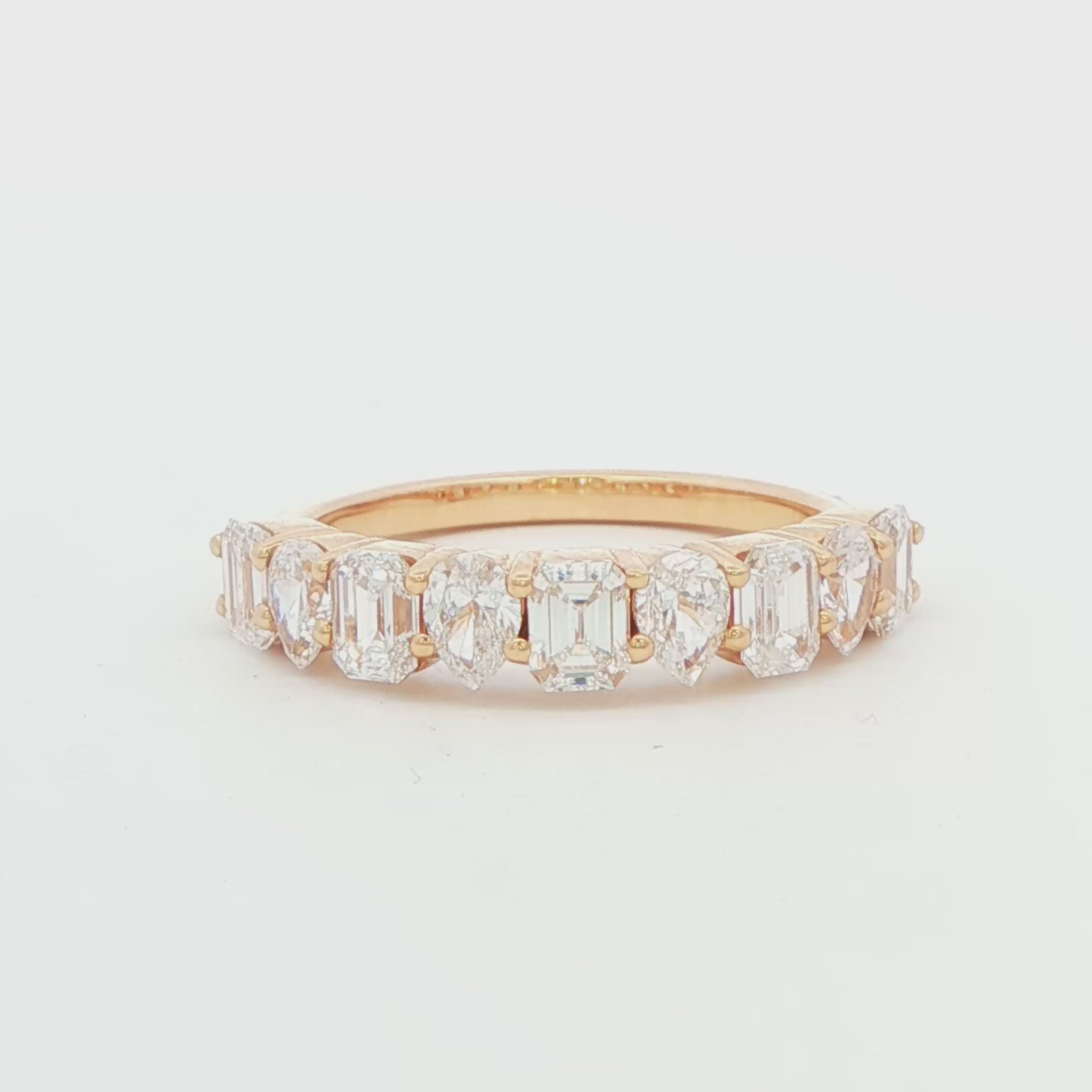 Alternating Emerald and Pear Lab-Grown Diamond Band
