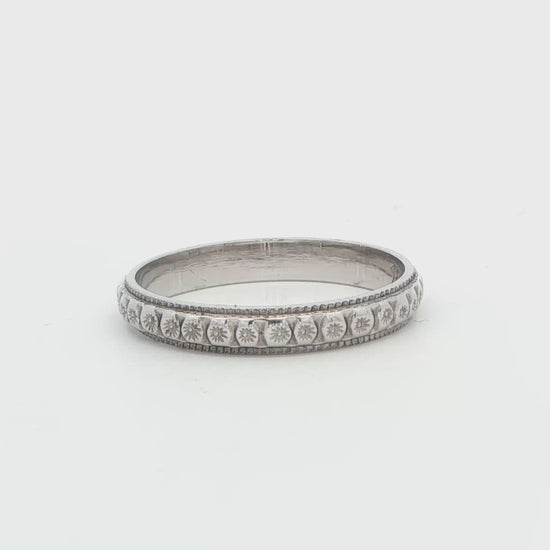 18K WG 2.46GMS TEXTURED STACKABLE RING