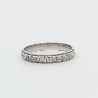 18K WG 2.46GMS TEXTURED STACKABLE RING