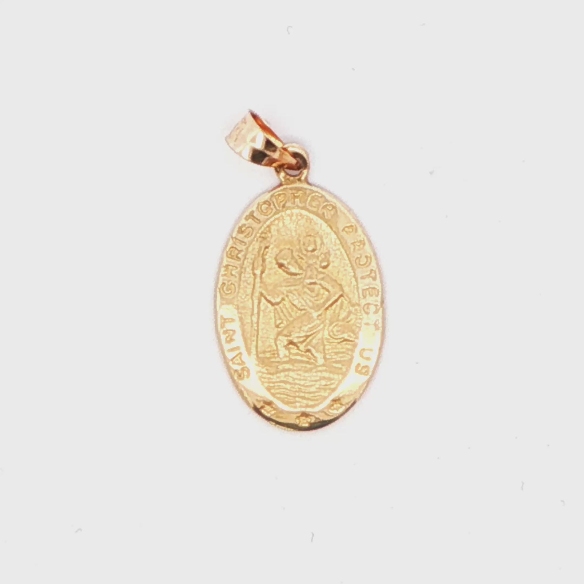 14K YG SMALL OVAL ST CHRIS CHARM 2G