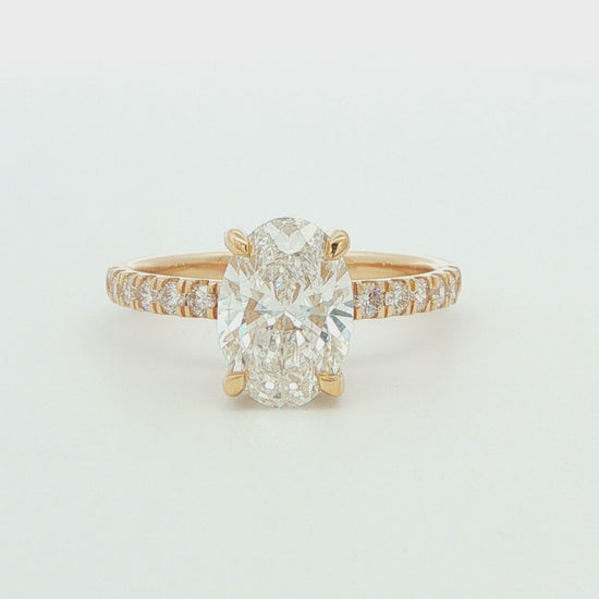 2.02 CTW Oval Lab-Grown Diamond Hidden Halo Engagement Ring