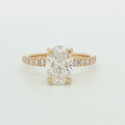 2.02 CTW Oval Lab-Grown Diamond Hidden Halo Engagement Ring