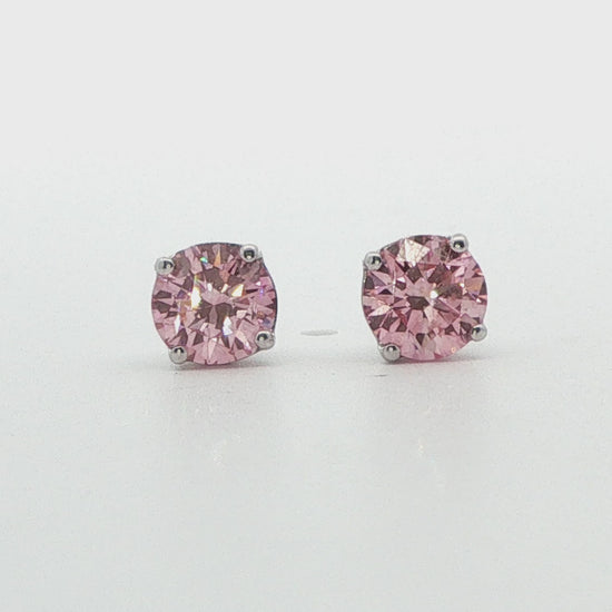 Pink Lab-Grown Diamond Stud Earrings