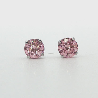 Pink Lab-Grown Diamond Stud Earrings