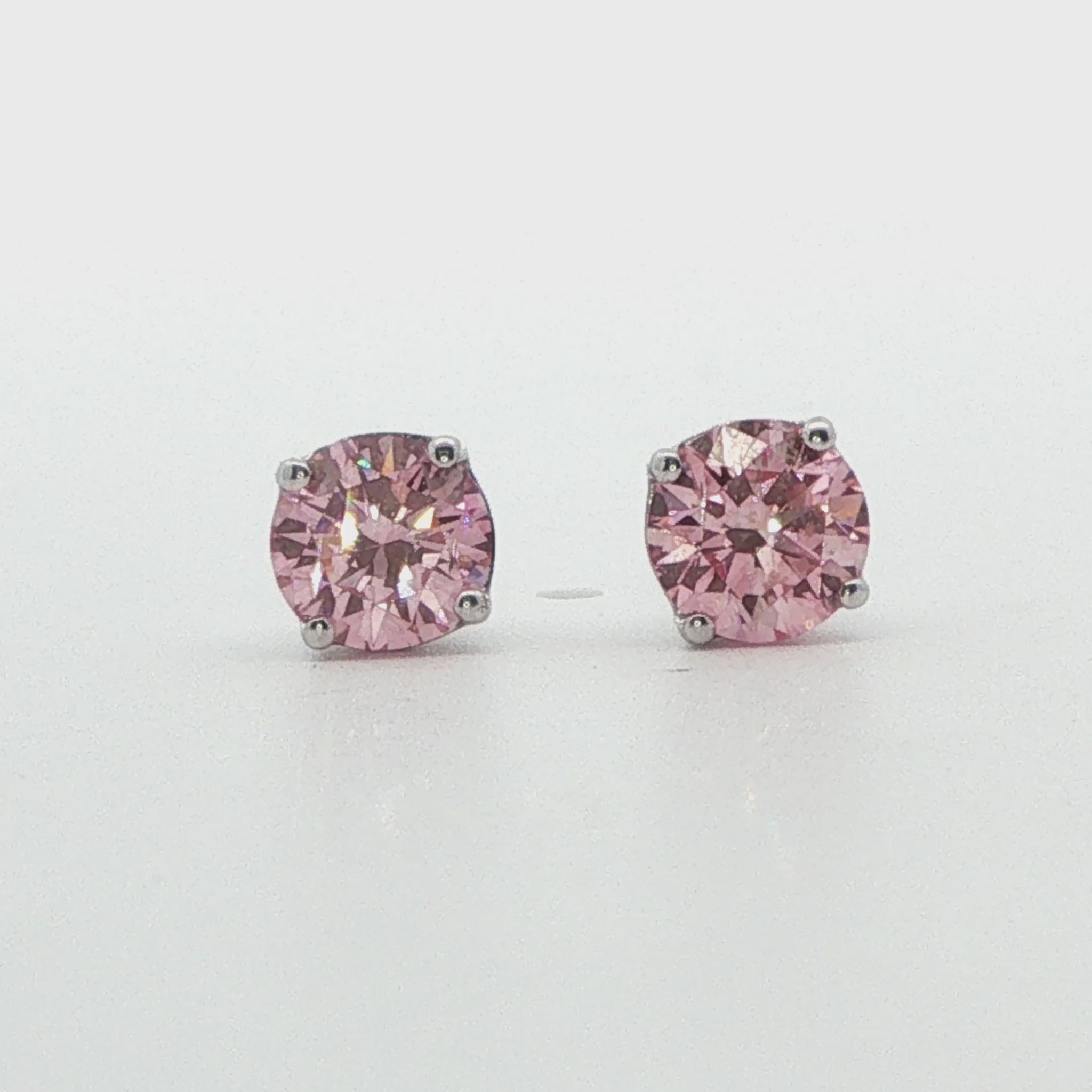 Pink Lab-Grown Diamond Stud Earrings