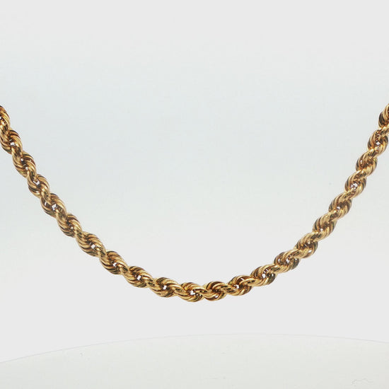 14K YG ROPE CHAIN 10 GRM HOLLOW LINK