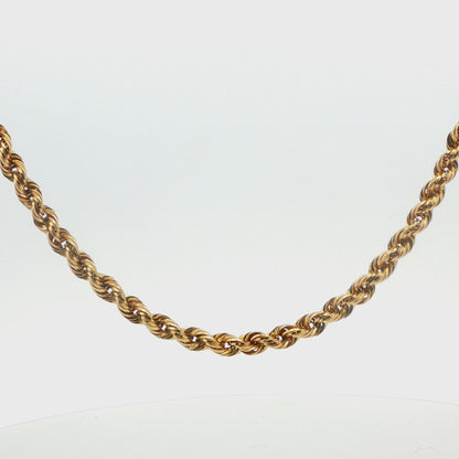 14K YG ROPE CHAIN 10 GRM HOLLOW LINK