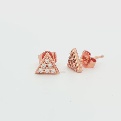 Triangle Pavé Diamond Stud Earrings