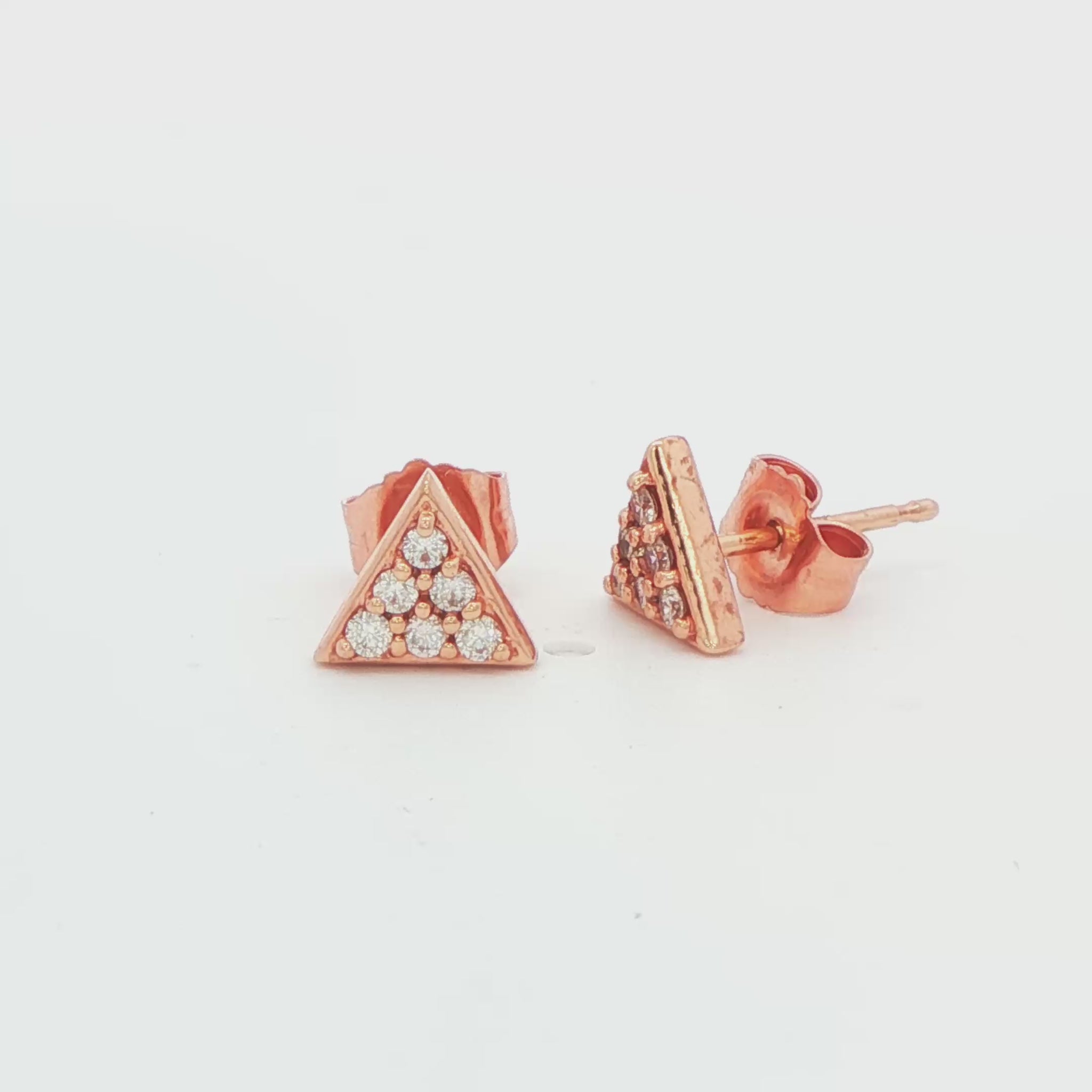 Triangle Pavé Diamond Stud Earrings