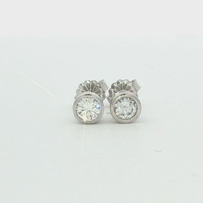 Bezel-Set Diamond Stud Earrings