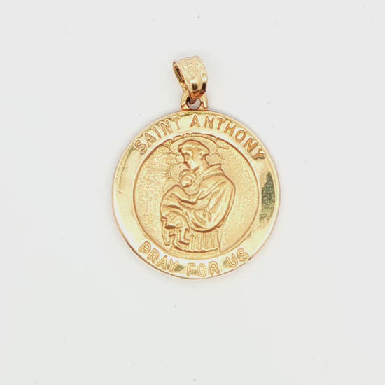 14K YG LARGE SAINT ANTHONY CHARM 24 MM; 5.6 GMS