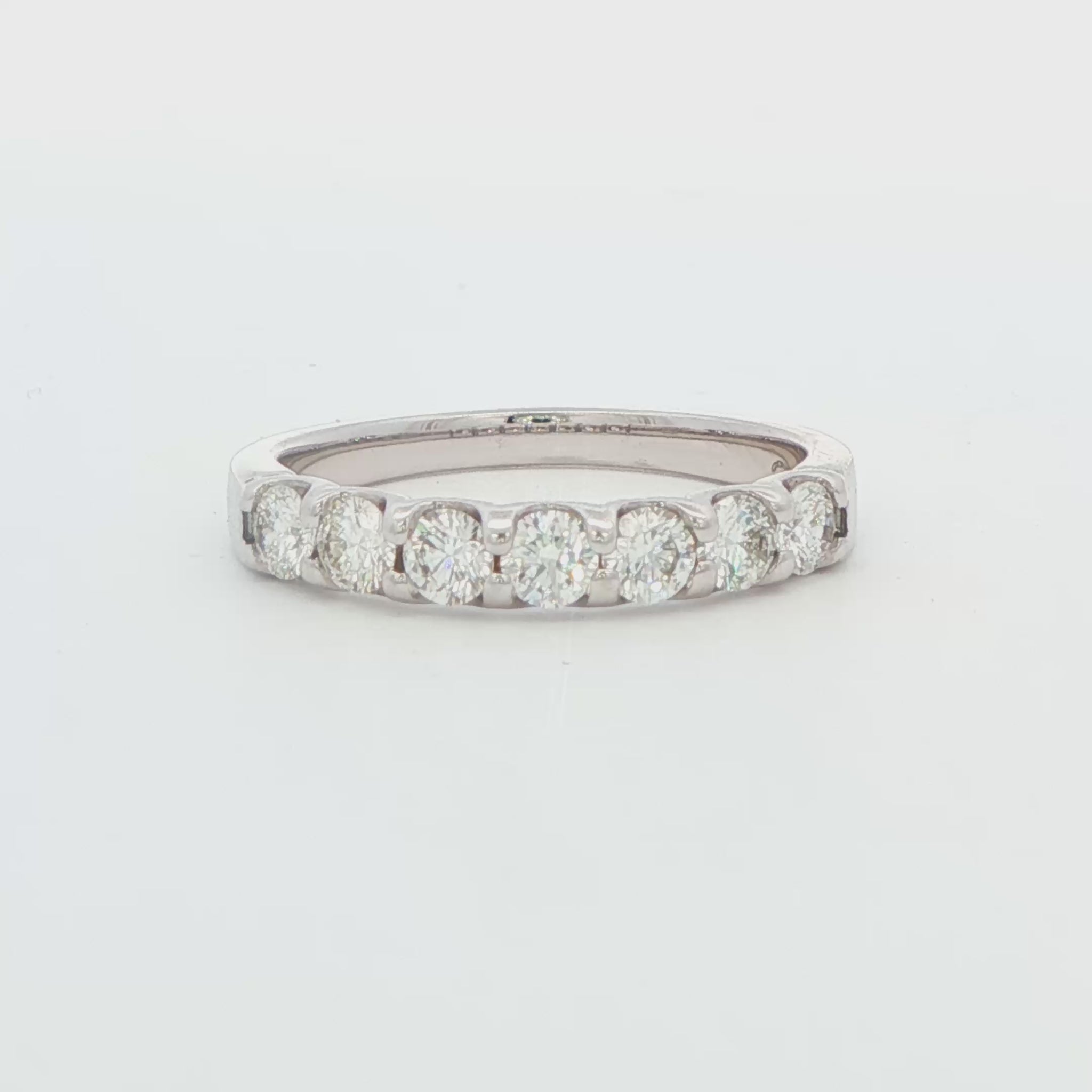 14K WG .75 CTTW, 7 STONE U SHAPED BAND
