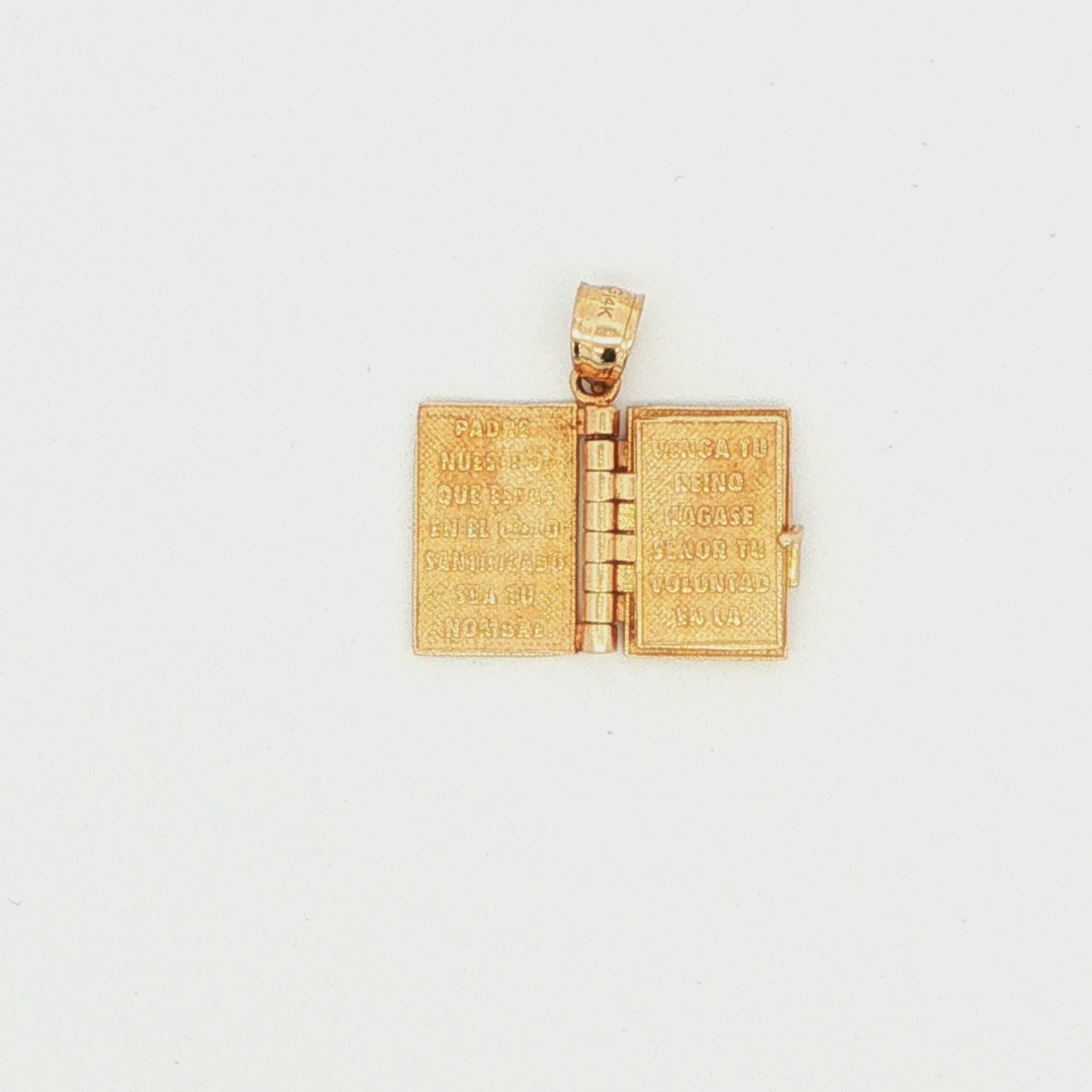 14K Gold Spanish Lord’s Prayer Bible Pendant