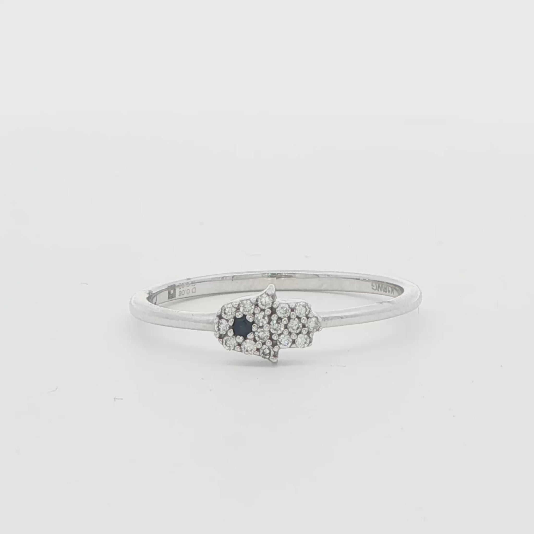 18K WG EVIL EYE RING W\  0.07 CTTW