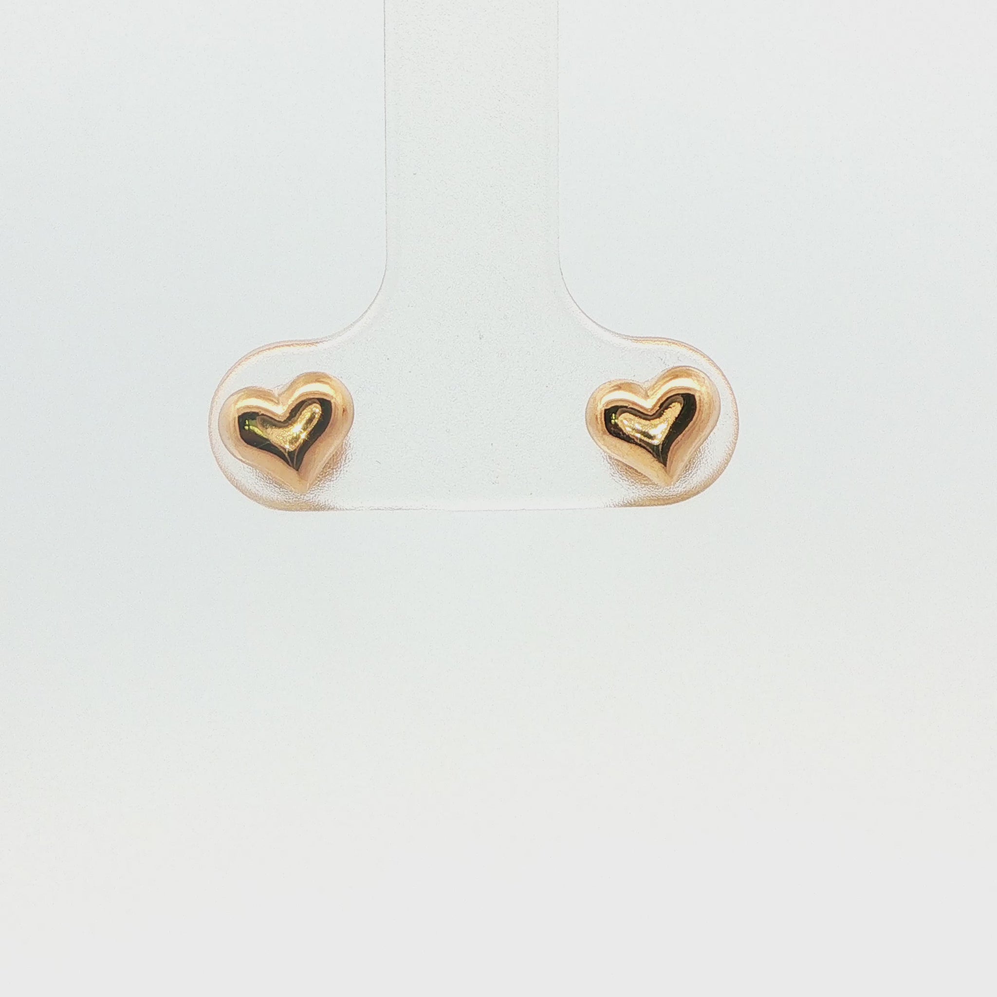 14K YG SIMPLE HEART EARRINGS