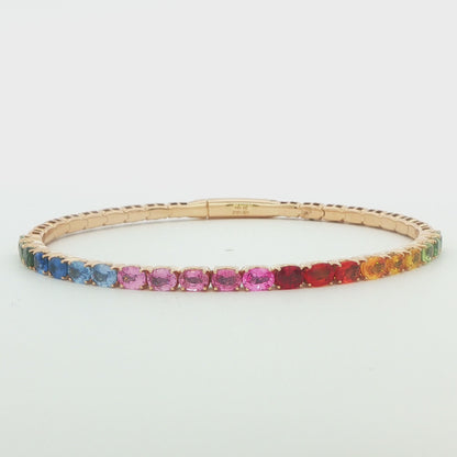 Multicolor Sapphire Flex Bangle