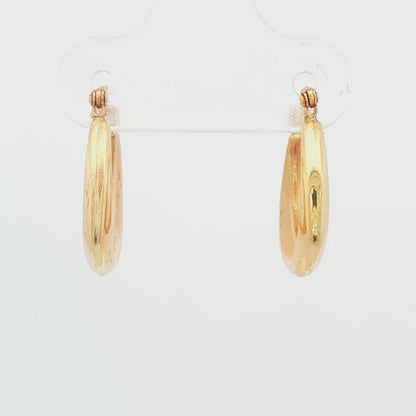 14K YG SMALL SQUARE HUGGIE STYLE HOOP