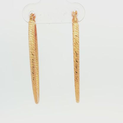 Textured Oval Hoop Earrings