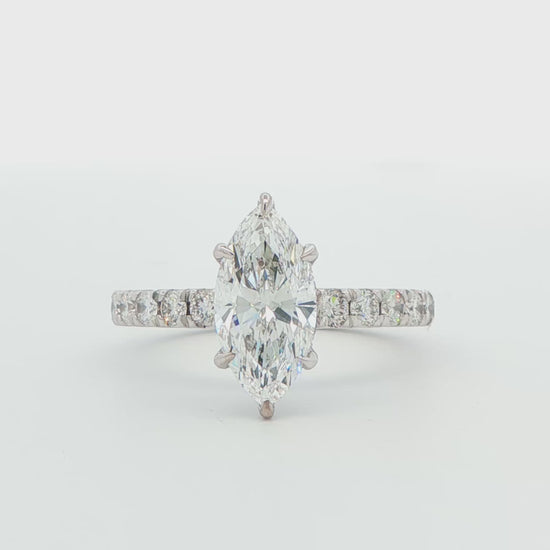 Hidden Halo Marquise Lab-Grown Diamond Engagement Ring