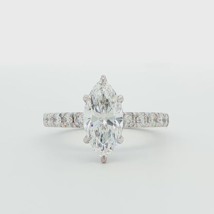 Hidden Halo Marquise Lab-Grown Diamond Engagement Ring