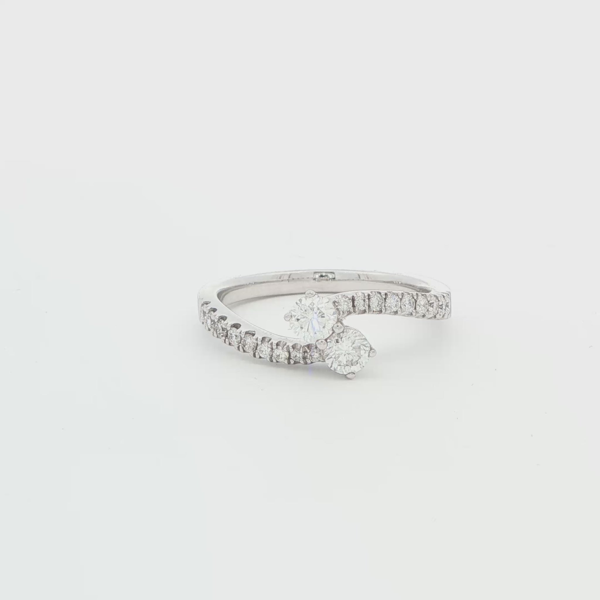 18K White Gold Diamond Bypass Engagement Ring .53ctw