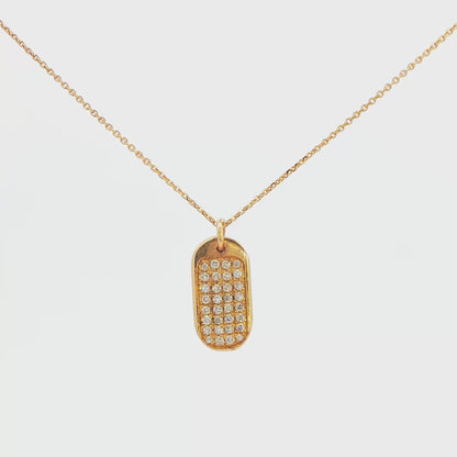 14KYG SINGLE DOG TAG NECK .20CTTW