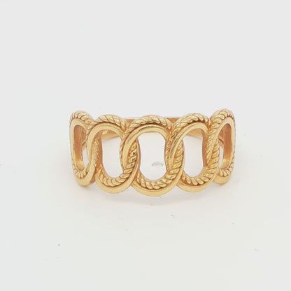 14K YG OVAL LNK RING AT 3.00 GRAMS