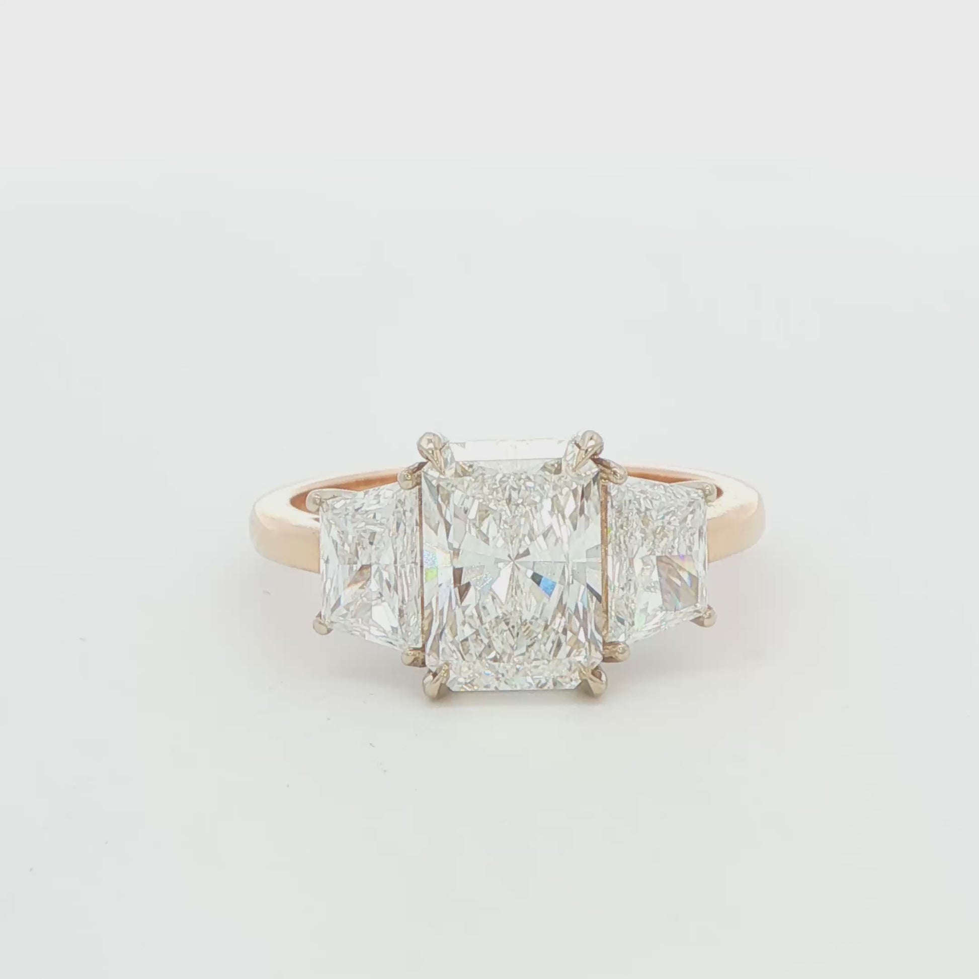 Lab Grown 3-Stone Diamond Radiant Cut Engagement Ring