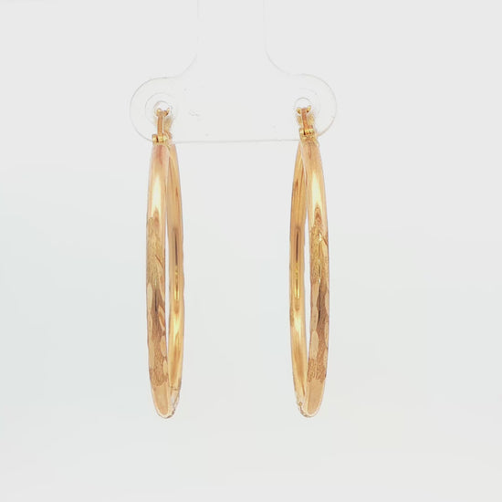 30mm Diamond-Cut Hoop Earrings