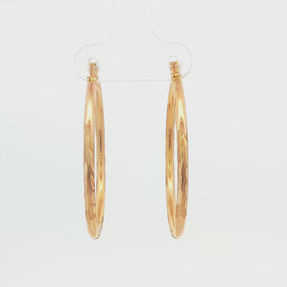 30mm Diamond-Cut Hoop Earrings