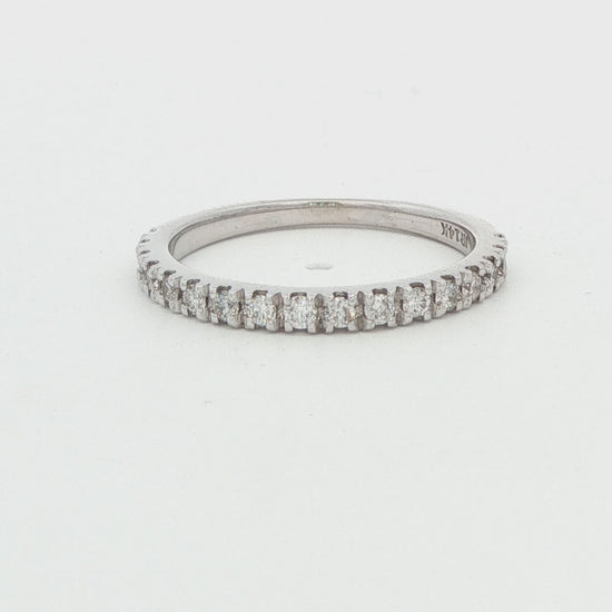 14K WG DIAM WED BAND W\ 17 STONE AT .34  CTTW