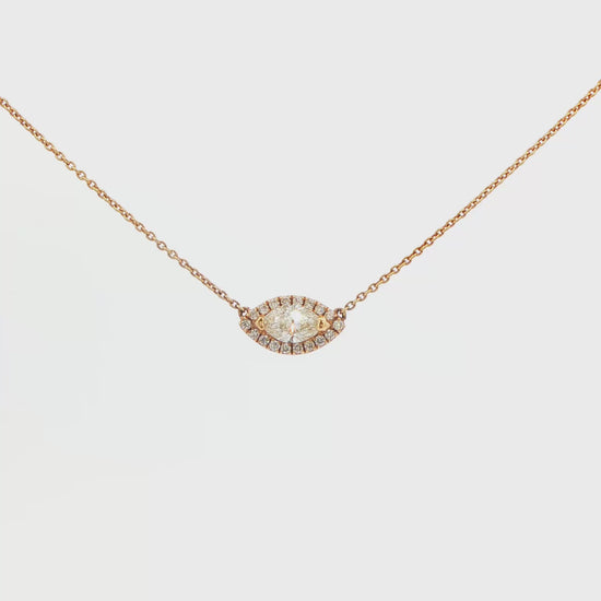 Marquise Diamond Halo Necklace